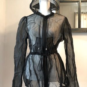 Forever 21 Twist Collection Silk Hooded Jacket L